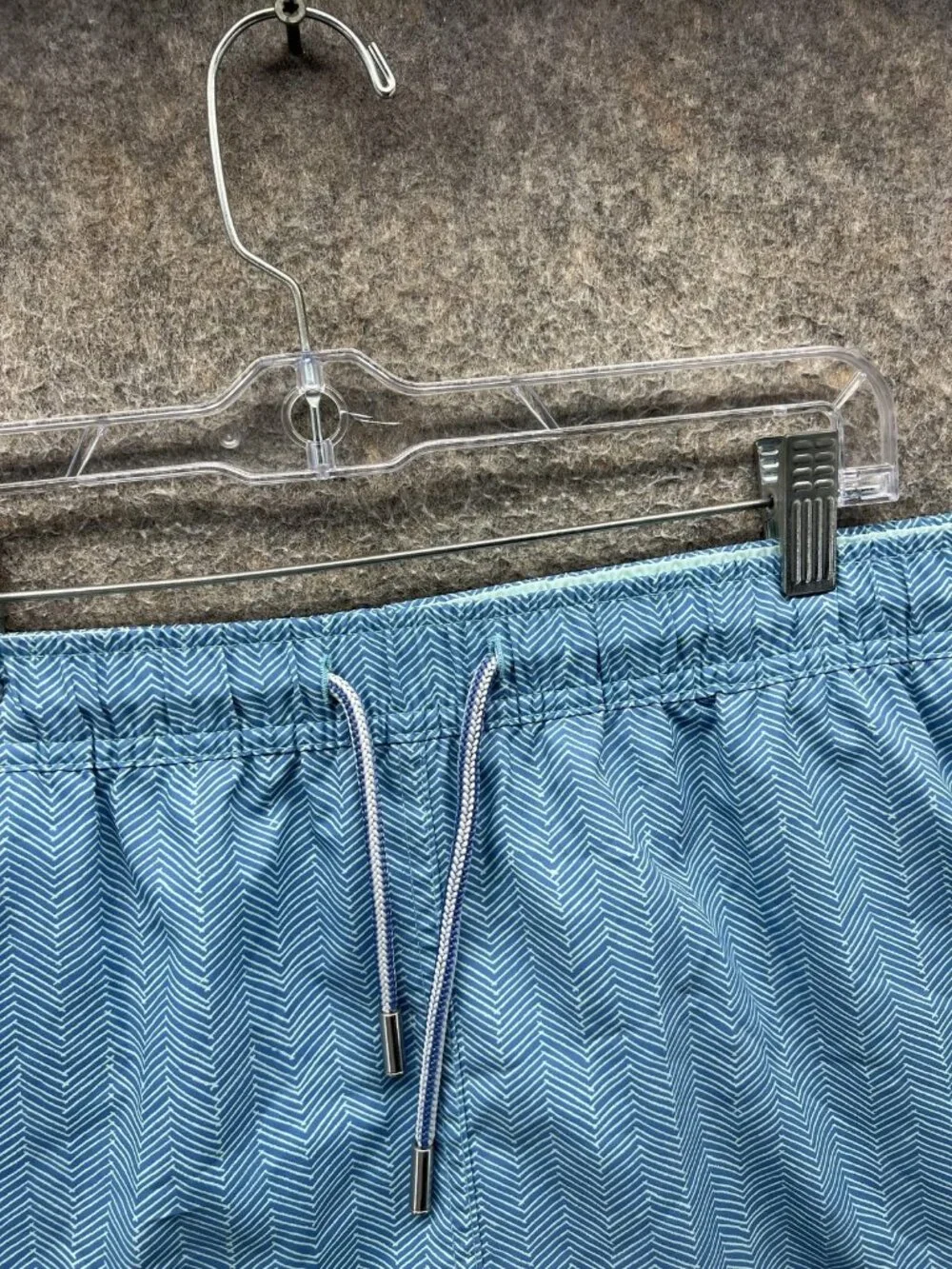 Peter Millar Swim Trunks Mens Large Blue Chevron Mesh Lined Seaside Quick Dry